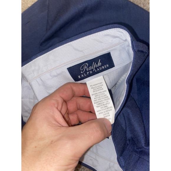 Ralph Ralph Lauren Dress Pants Mens 34x32 Blue Polyester, Rayon & Elastane Blend - Picture 2 of 7